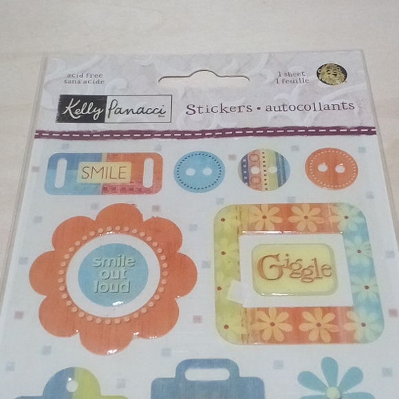 3/$15 Giggle Epoxy Scrapbook Stickers Kelly Panacci 067901192180 - Picture 2 of 6